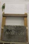 BBC TV.York Stone Letters.Opening Credits Plaque for new Spy Thriller Morton.